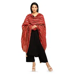 URBAN KANYA Geometric Embroidered Gotta Patti Silk Dupatta-picture-39