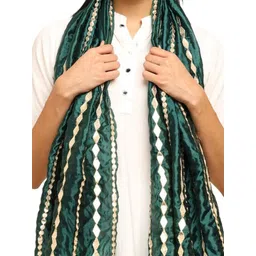 URBAN KANYA Geometric Embroidered Gotta Patti Silk Dupatta image 5