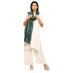 URBAN KANYA Geometric Embroidered Gotta Patti Silk Dupatta image 2