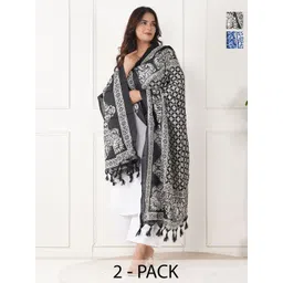 URBAN KANYA Selection Of 2 Floral Printed Pure Silk Dupattas-picture-29