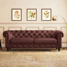 urban ladder create Winchester 3 Seater Premium Italian Leather Sofa In Bordeaux-picture-15