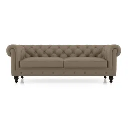 urban ladder create Winchester 3 Seater Premium Italian Leather Sofa In Dark Truffle image 2