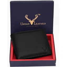 urban leather Men Formal Black Genuine Leather RFID Wallet-picture-11