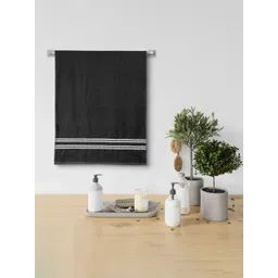 Urban Magic Grey Solid 380 GSM Cotton Bath Towels-picture-13