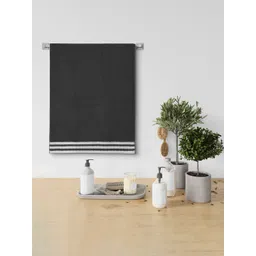 Urban Magic Grey Solid 405GSM Cotton Bath Towel image 1