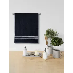 Urban Magic Navy Blue Solid 380 GSM Soft Bath Towel-picture-17