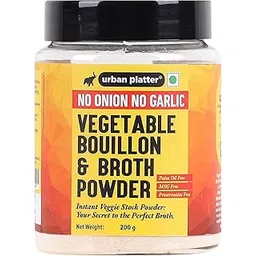 Urban Platter No Onion No Garlic Bouillon & Broth Powder, 200g (Plant-Based | Instant Vegetable Stock | Jain-Friendly | Umami-Rich)-image-36