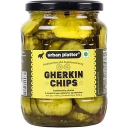 Urban Platter Gherkin Chips, 680g [ Tangy & Sweet. Perfect Topping for Burgers & Sandwiches ]-image-6