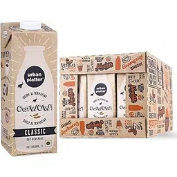 Urban Platter OatWOW Classic Oat Beverage, 1 Litre [Pack of 12 | Plant-Based | Milk Alternative | Creamy | Lactose-Free]-image-2