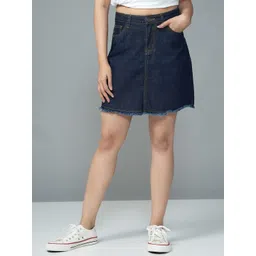 URBAN POCHE Women High Rise Denim Skirt-picture-21