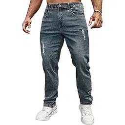 urban pockets Jeans for Men | Distressed Denim Pants with Slim Tapered Fit & Washed Look (Comfort-Tarry-U06-U07)-picture-17