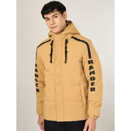 Urban Ranger By Pantaloons Beige Regular Fit Quilted Hooded Jacket-picture-20
