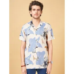 Urban Ranger by Pantaloons Beige Slim Fit Floral Print Shirt-picture-32