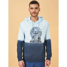 Urban Ranger by Pantaloons Blue Cotton Regular Fit Printed Hooded Sweatshirt-picture-48