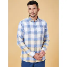 Urban Ranger By Pantaloons Blue Cotton Slim Fit Checks Shirt-picture-47