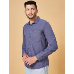 Urban Ranger by Pantaloons Blue Cotton Slim Fit Shirt-picture-27