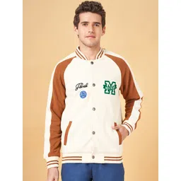 Urban Ranger by pantaloons Colourblocked Mock Collar Front-Open Sweatshirt-picture-30