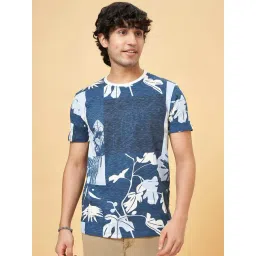 Urban Ranger By Pantaloons Dark Blue Cotton Slim Fit Printed T-Shirt-picture-34