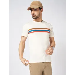 Urban Ranger by Pantaloons Egret Cotton Slim Fit T-Shirt-picture-34