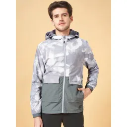 Urban Ranger By Pantaloons Grey Cotton Regular Fit Printed Hooded Jacket-picture-38