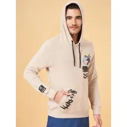 Urban Ranger by Pantaloons Light Beige Regular Fit Printed Hooded Sweatshirt-picture-14