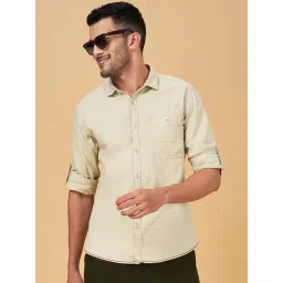 Urban Ranger by Pantaloons Light Green Cotton Slim Fit Shirt-picture-30