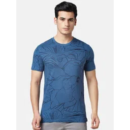 Urban Ranger by pantaloons Men Cotton Floral Printed Slim Fit T-shirt-picture-27