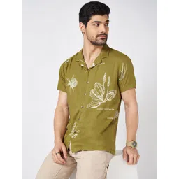 Urban Ranger by pantaloons Men Cuban Collar Floral Printed Slim Fit Casual Shirt-picture-27