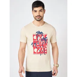 Urban Ranger by pantaloons Men Floral Printed Round Neck Cotton Slim Fit T-shirt-picture-21