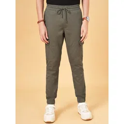 Urban Ranger by pantaloons Men Mid Rise Slim Fit Plain Cotton Cargos Trousers-picture-39