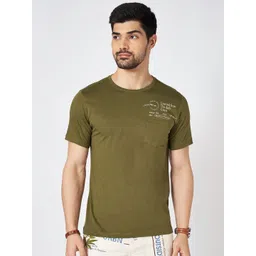 Urban Ranger by pantaloons Men Solid Round Neck Cotton Slim Fit T-Shirt-picture-24