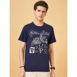 Urban Ranger by Pantaloons Mood Indigo Cotton Slim Fit Printed T-Shirt-picture-17