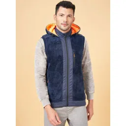 Urban Ranger by Pantaloons Navy Regular Fit Hooded Jacket-picture-43