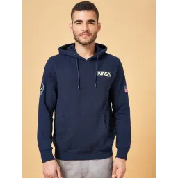 Urban Ranger by Pantaloons Navy Regular Fit Printed Hooded Sweatshirt-picture-17