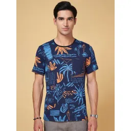 Urban Ranger by Pantaloons Navy Slim Fit Printed Crew T-Shirt-picture-18