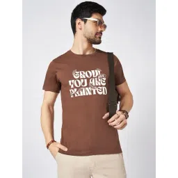Urban Ranger by Pantaloons Orange Brown Cotton Slim Fit T-Shirt-picture-18