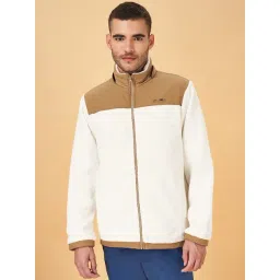 Urban Ranger by Pantaloons Tan & White Regular Fit Colour Block Hooded Jacket-picture-45