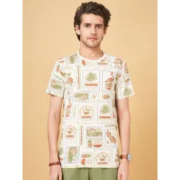 Urban Ranger by Pantaloons Vanilla Ice Cotton Slim Fit Printed T-Shirt-picture-38