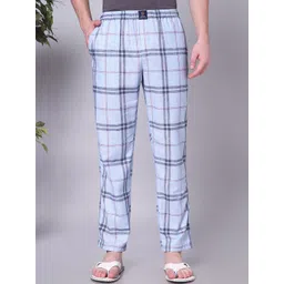 URBAN SCOTTISH Men Checked Pure Cotton Lounge Pants-picture-23