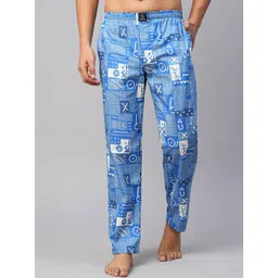 URBAN SCOTTISH Men Geometric Printed Cotton Lounge Pants-picture-30