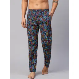 URBAN SCOTTISH Men Geometric Printed Cotton Lounge Pants-picture-36