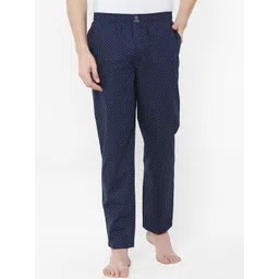 URBAN SCOTTISH Men Navy Blue & White Printed Lounge Pants-picture-39