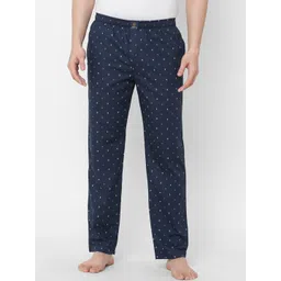 URBAN SCOTTISH Men Navy Blue Printed Pure Cotton Lounge Pants-picture-32