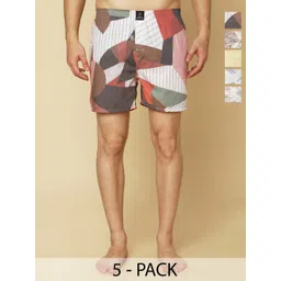 URBAN SCOTTISH Men Pack Of 5 Digital Printed Lightweight Boxers USBX507-S-Multicolor-picture-11
