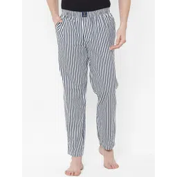 URBAN SCOTTISH Men White & Grey Striped Lounge Pants-picture-20