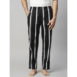 Urban Scottish Men's Pyjama - Black Printed 100% Cotton, Regular Fit, Mid-Rise Men Pyjama-picture-10