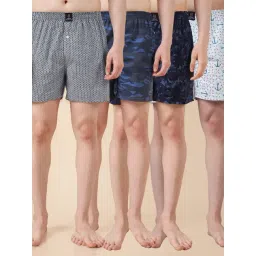 Urban Scottish Multicolor Cotton Regular Fit Printed Boxers, Pack of 4-picture-25