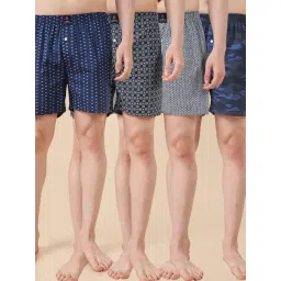 Urban Scottish Multicolor Cotton Regular Fit Printed Boxers, Pack of 4-picture-24