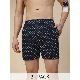 Urban Scottish Multicolored Cotton Regular Fit Printed Boxers - Pack Of 2-picture-14