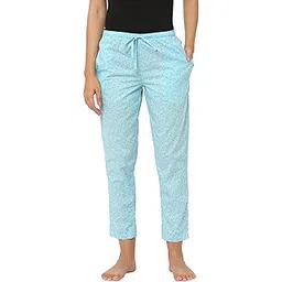 urban scottish Women's Blue Printed Cotton Regular Fit Mid Rise Lounge Pants/Pyjama Pants-picture-19